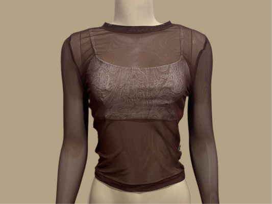 Mallita Cropped coffee manga larga