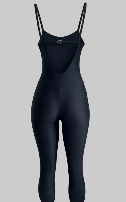 JUMPSUIT  YOGINI BLACK OPEN BACK