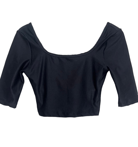 CROPPED BLACK V RIB