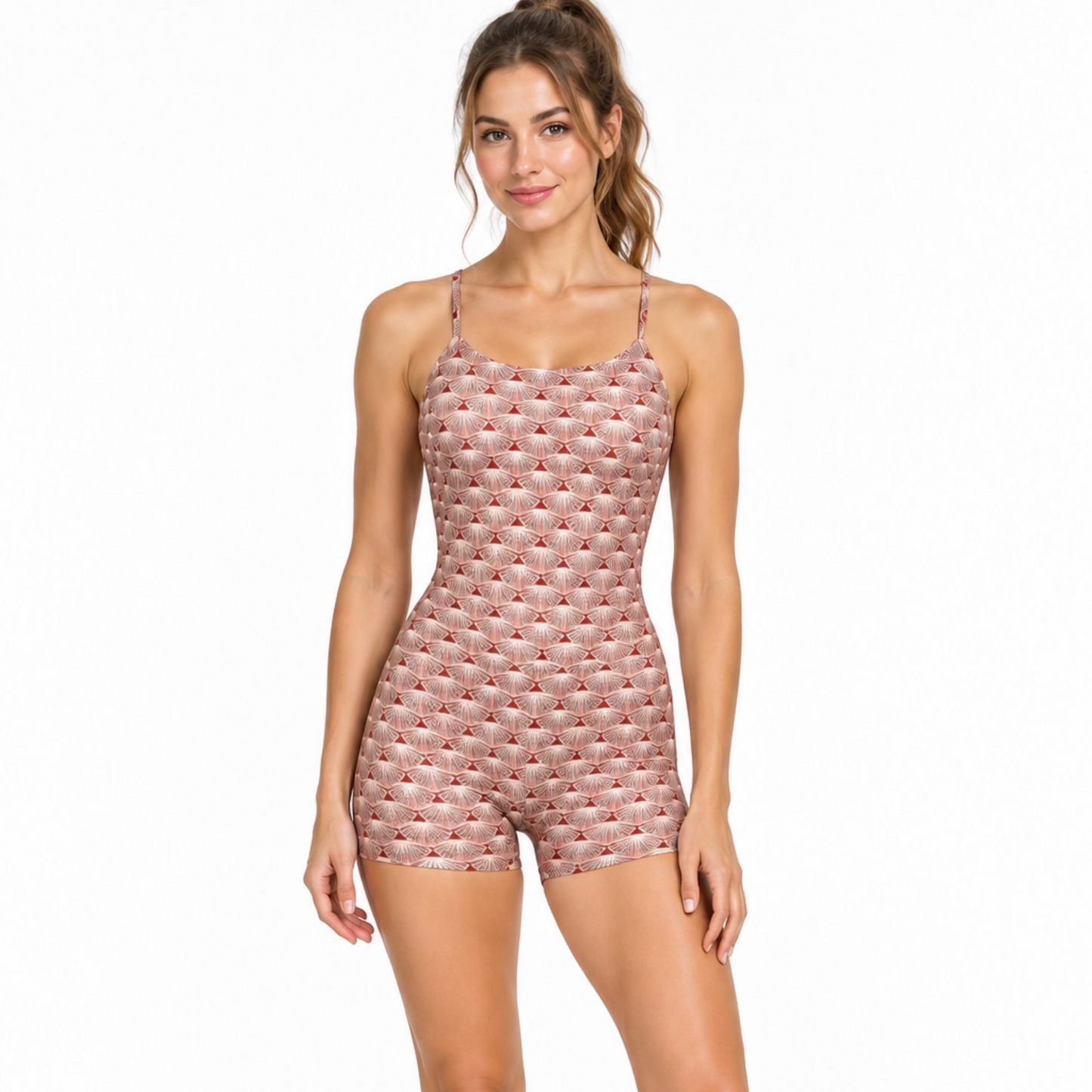 JUMPSUIT SHORT YOGINI OPEN BACK PRINT VISIRI