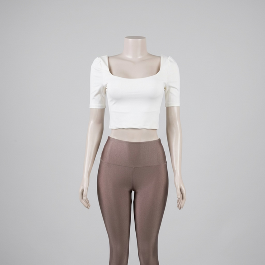 CROPPED CUADRADO MANGA 3/4 PERLA