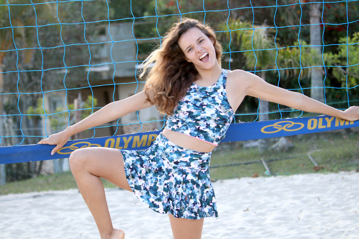 Minifalda/short tenis/pádel flores